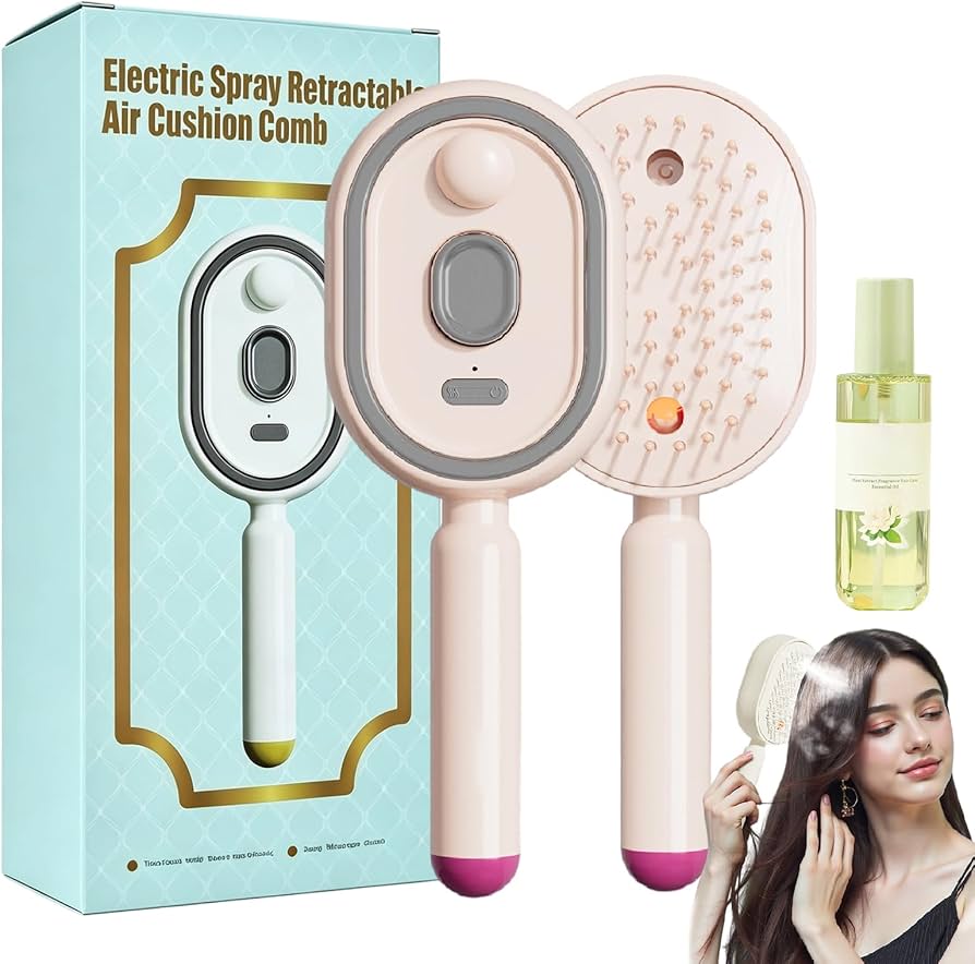 Electric spray retractable air cushion comb //دج3600